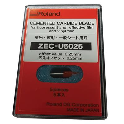 Roland Cemented Carbide Blade ZEC-U5025 for fluorescent/reflective/vinyl (Pack of 5)