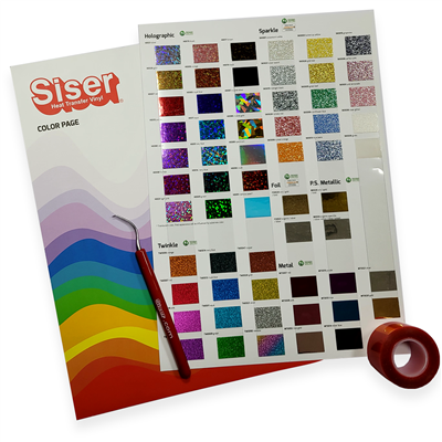 Siser Twinkle/Metal/Holo/Sparkle/PS Metal/Foil Colour Guide
