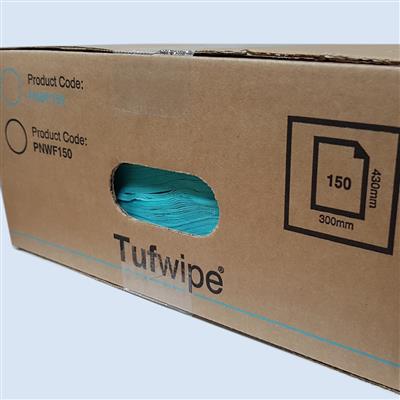 TufWipe® PNBF150 Folded Cleaning Tissues Blue - Box of 150
