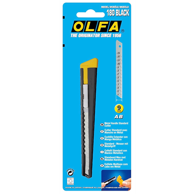 Olfa® 180BLK METAL SD 9mm Precision Auto-Lock Knife
